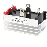 Rectificador puente - SODIAL(R) Base de disipador de calor de aluminio Rectificador puente de fase unica Diodo 75A 1000V